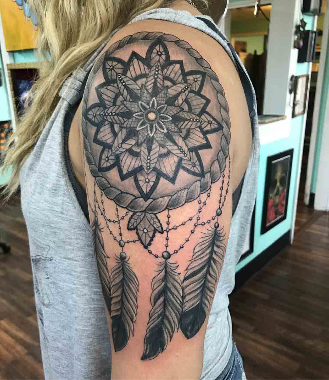 150 Most Popular Dreamcatcher Tattoos And Their Meanings awesome  Dreamcatcher  tattoo Dream catcher tattoo Feather tattoos