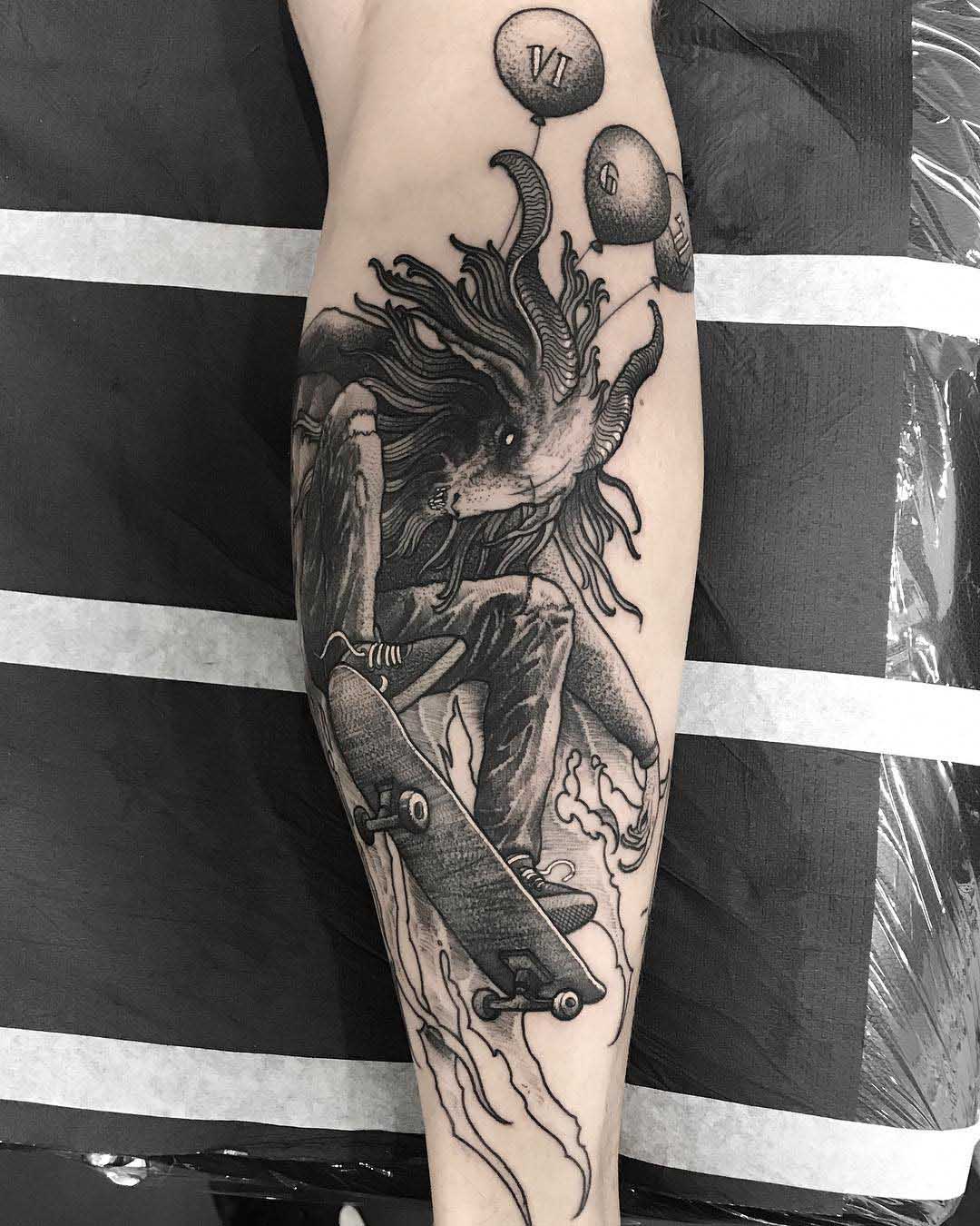 death metal satan tattoo