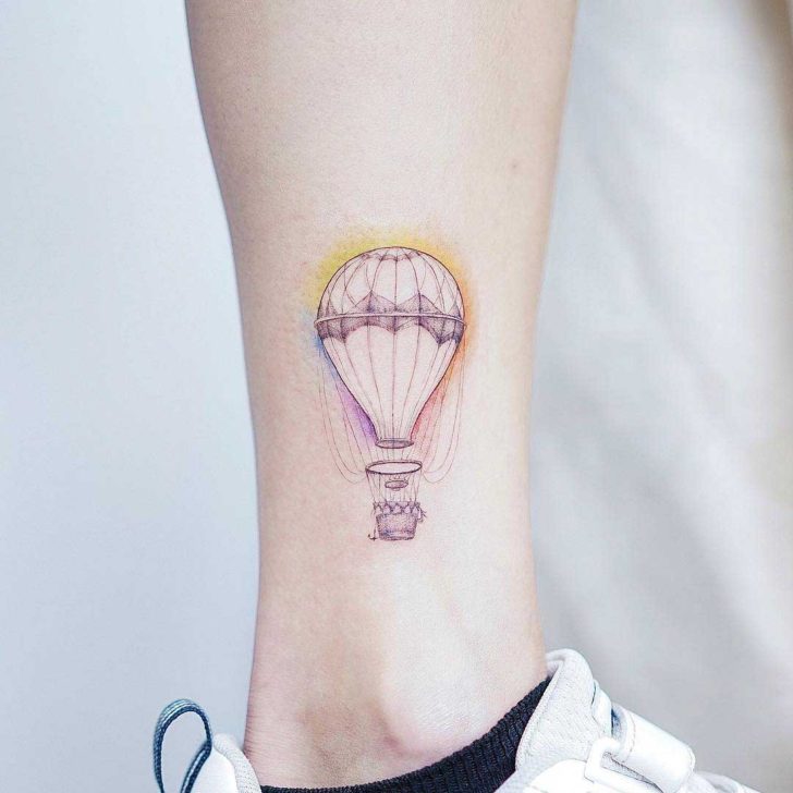  Hot Air Balloon Tattoo on Ankle Best Tattoo Ideas Gallery