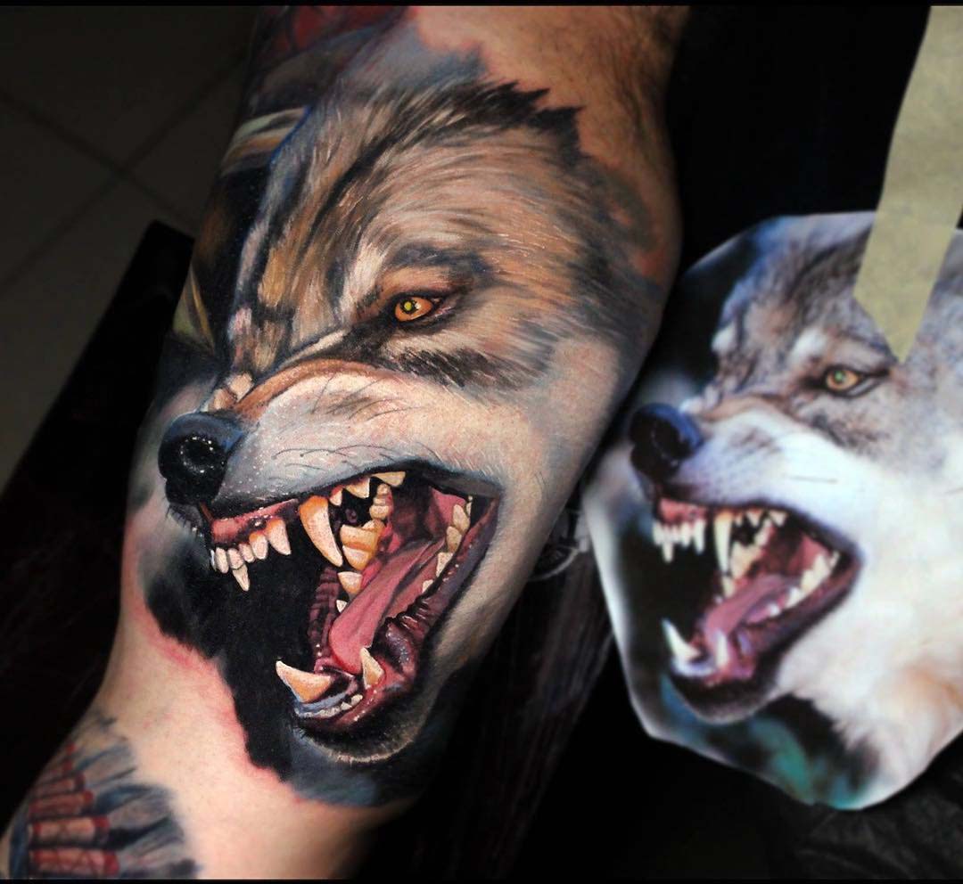 wolf tattoo realistic