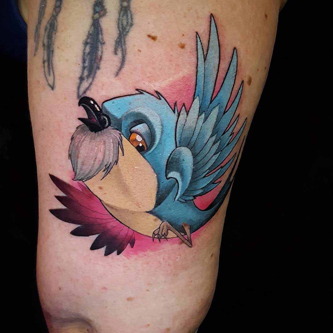 blue bird tattoo cute