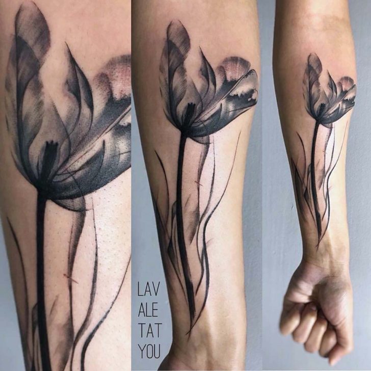 Black Tulip Tattoo - Best Tattoo Ideas Gallery