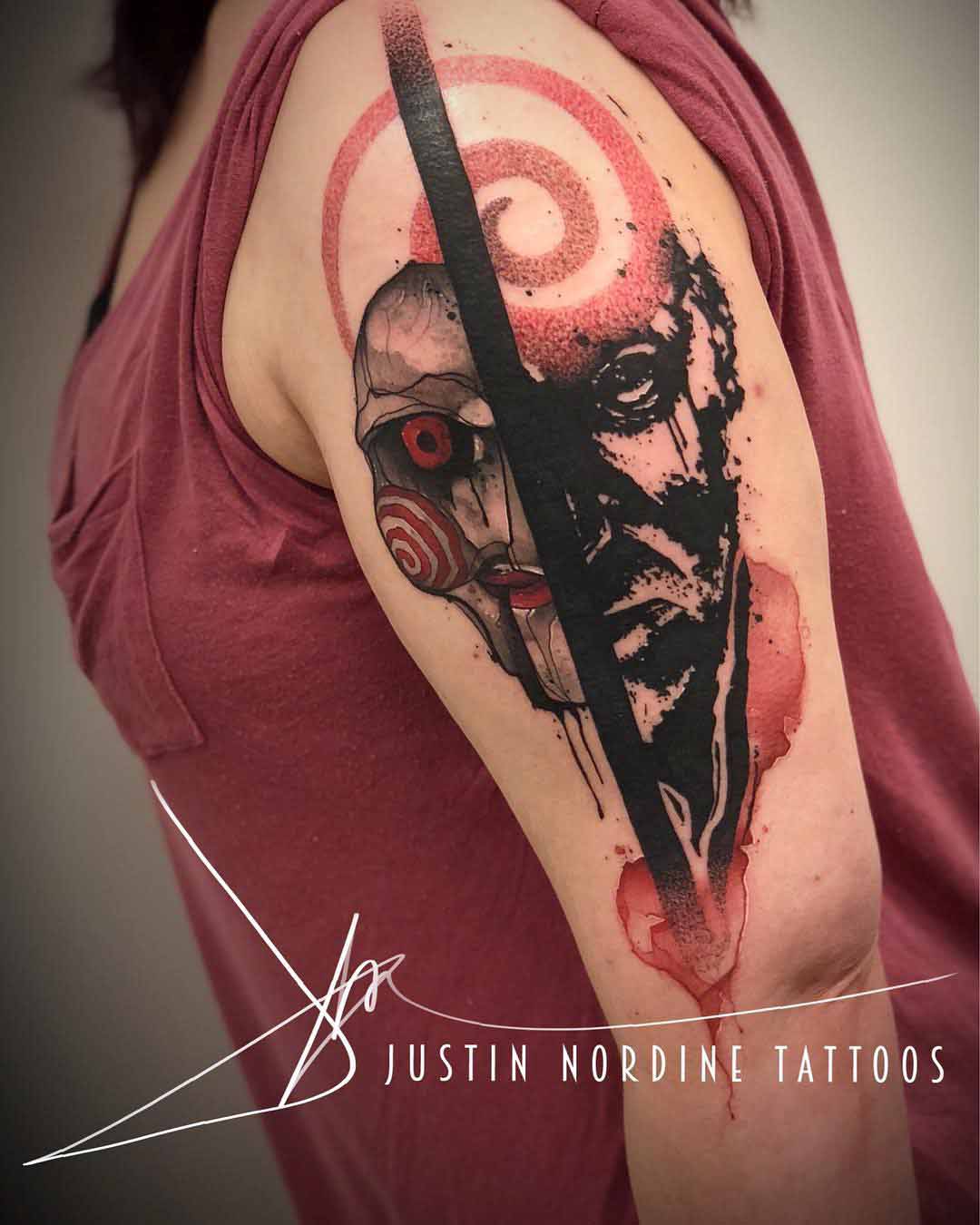 shoulder tattoo jigsaw John Kramer