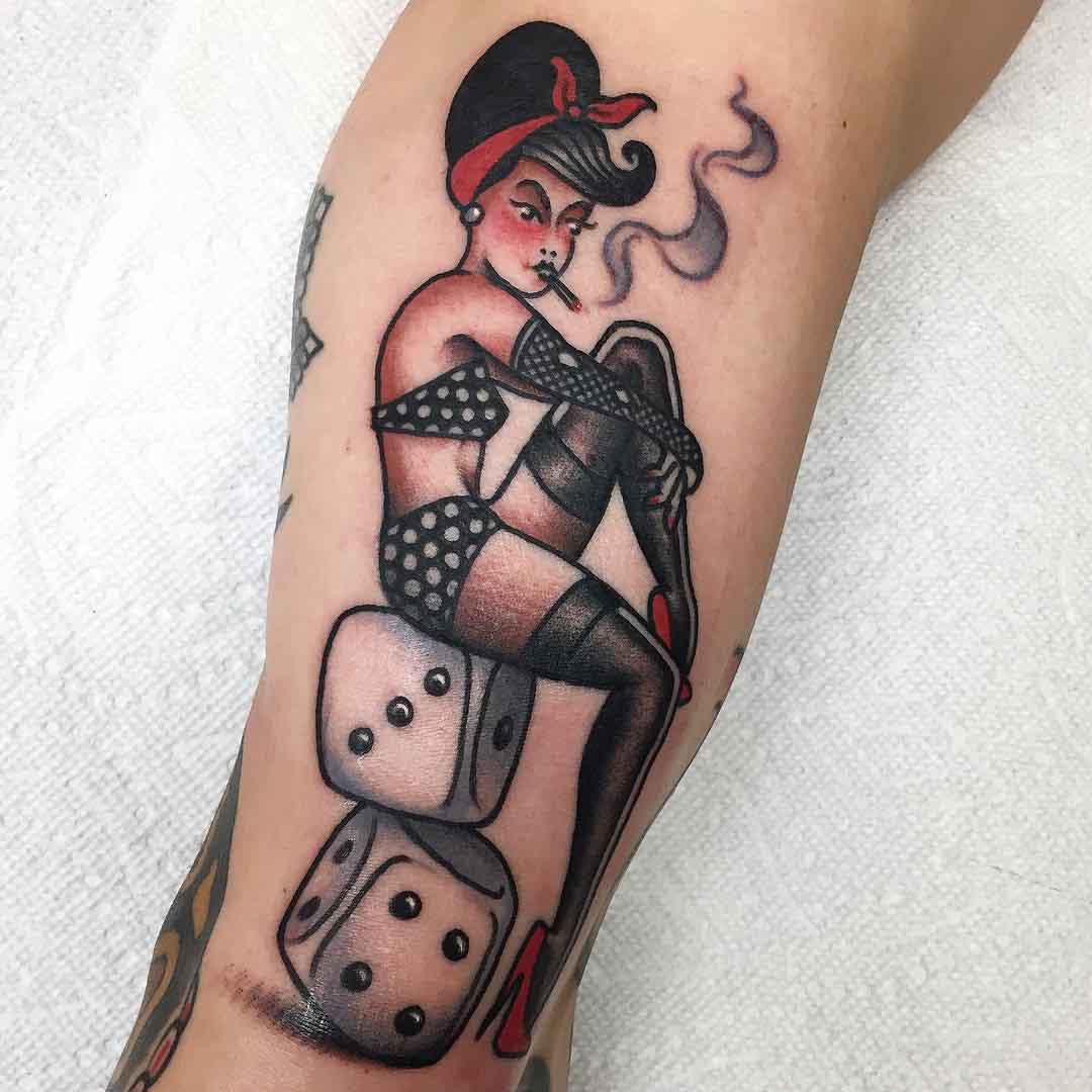 traditional tattoo pin up girl