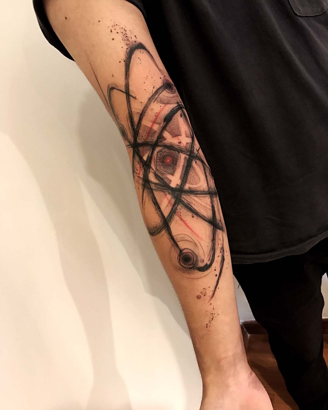arm tattoo science atom