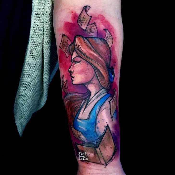 beauty and the beast gay pride tattoo