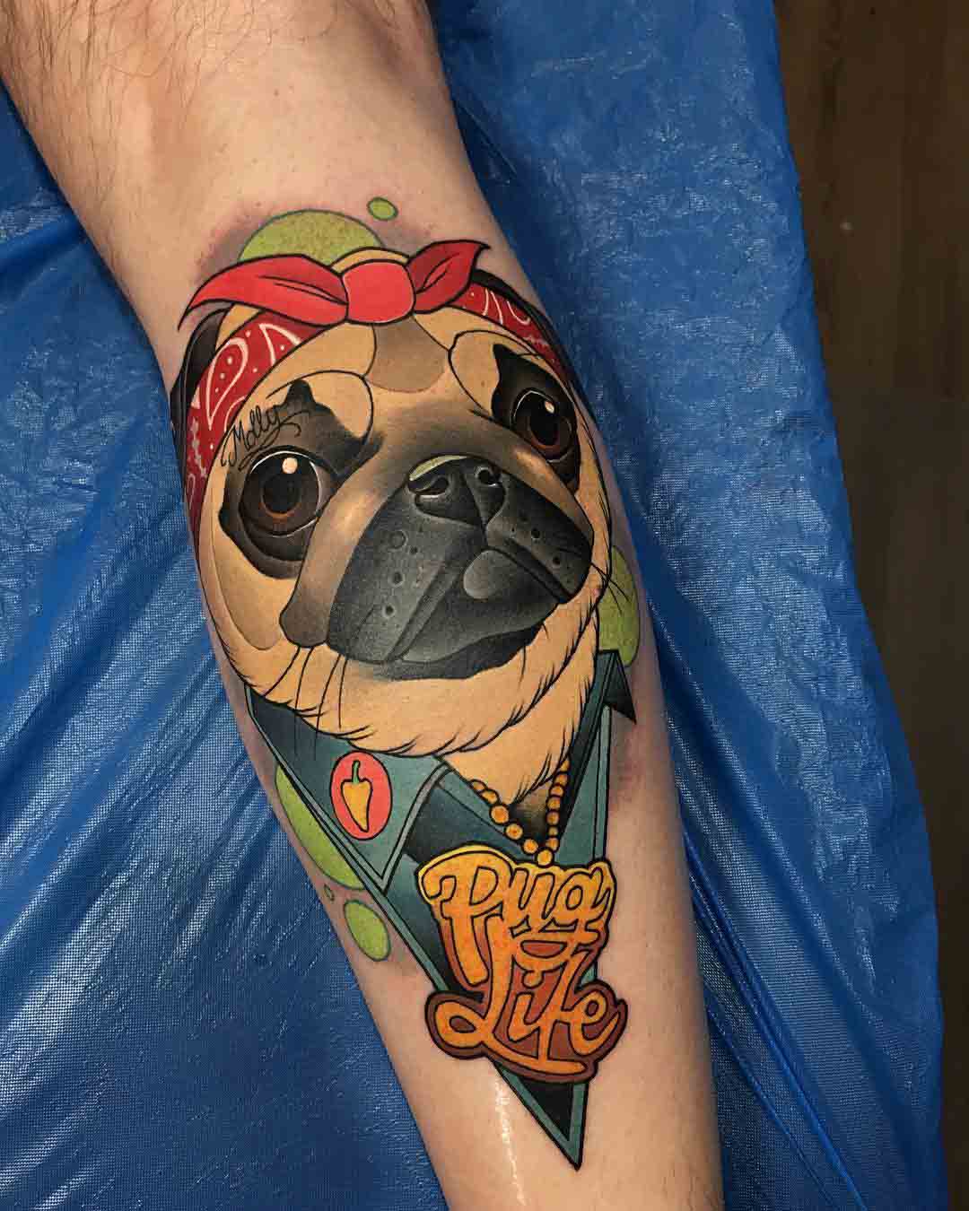 arm tattoo pug