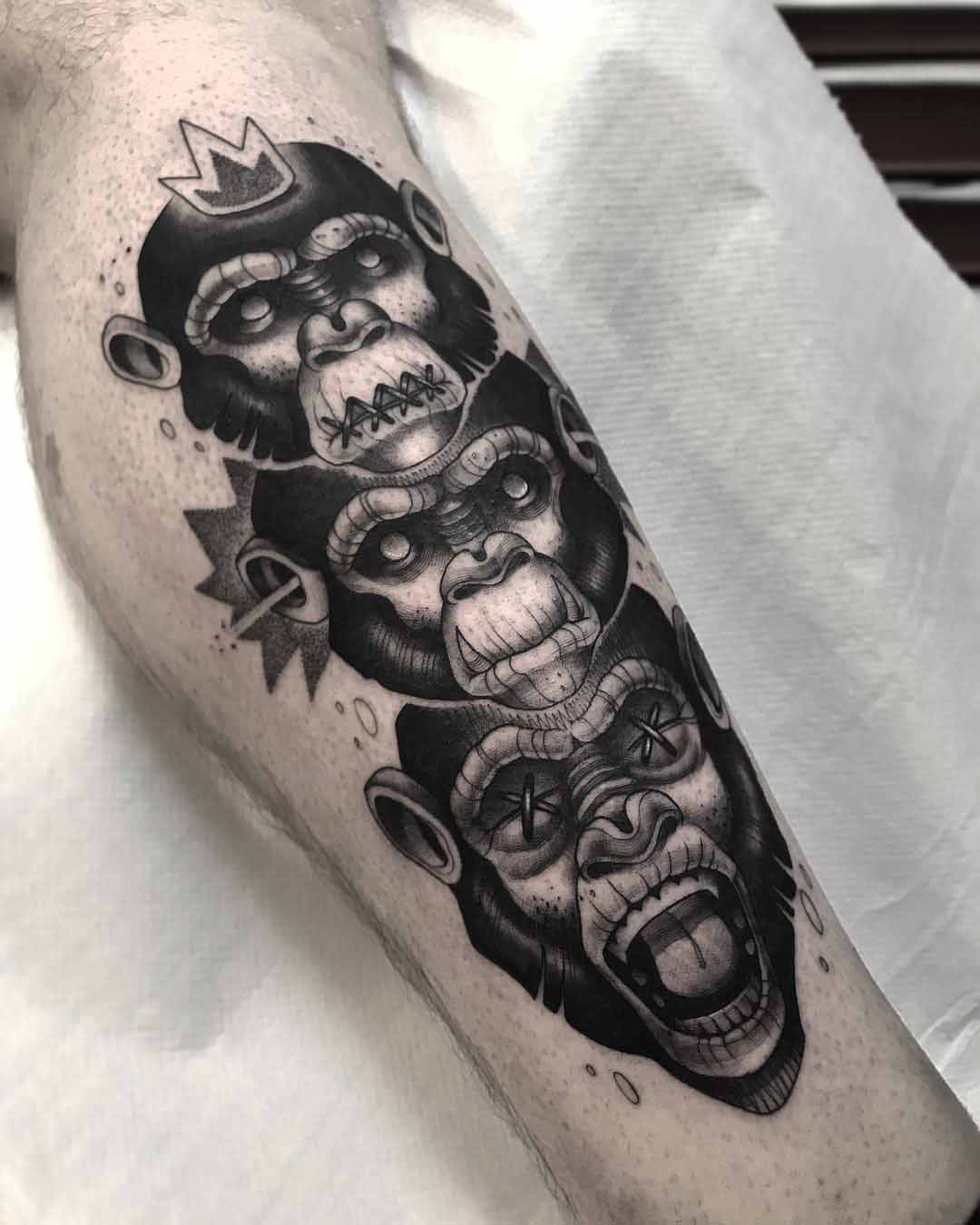 three monkeys tattoo