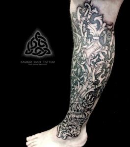 Yggdrasil Tattoo on Leg - Best Tattoo Ideas Gallery