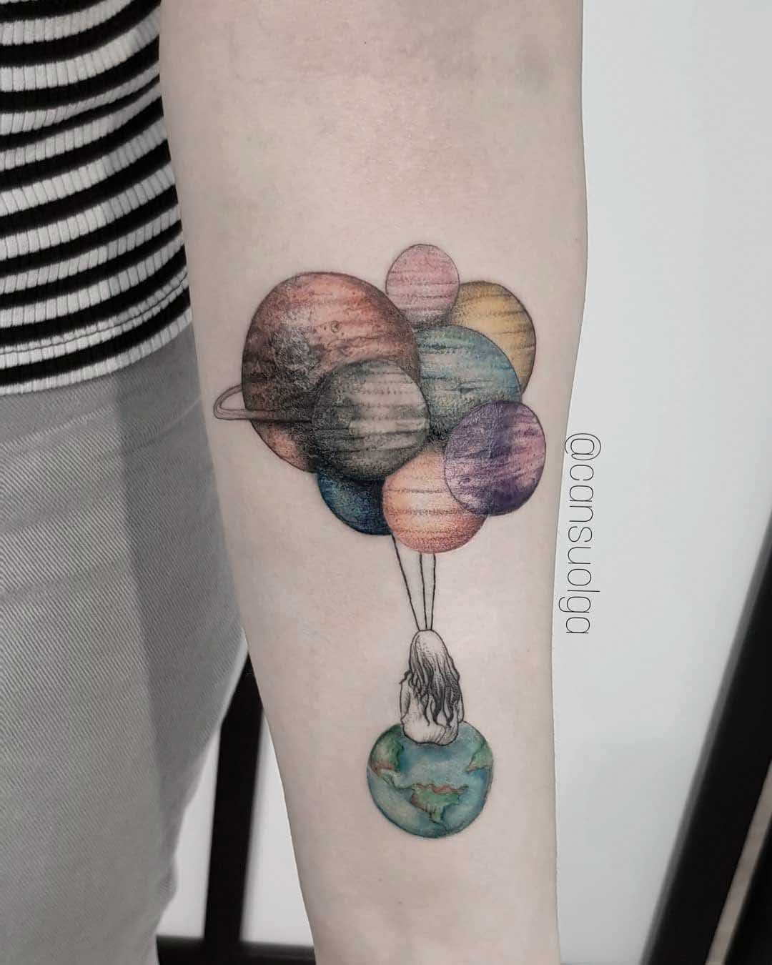 planets tattoo balloons