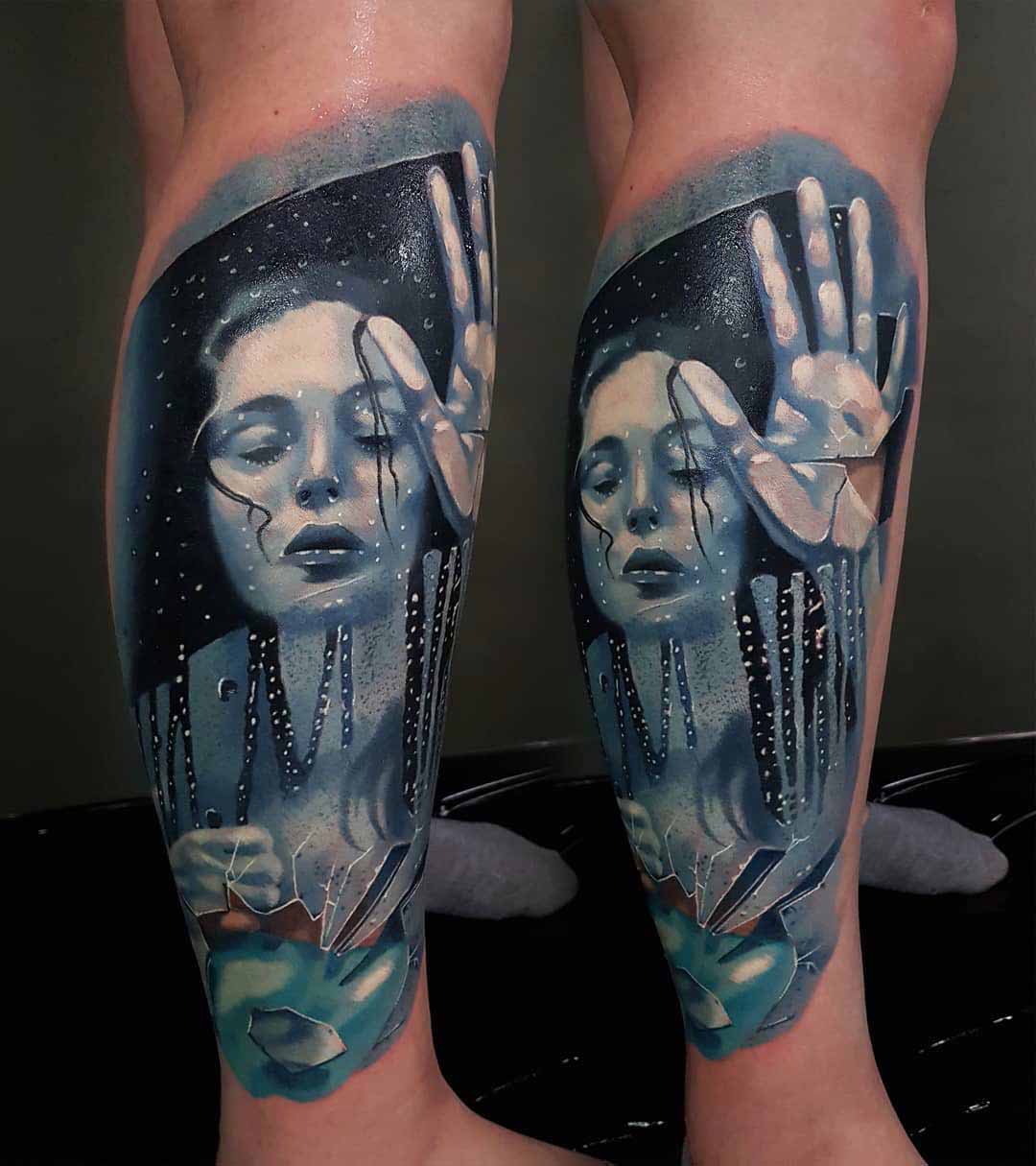 Woman Near Mirror Skull tattoo by Jack Gallowtree - Best Tattoo Ideas  Gallery