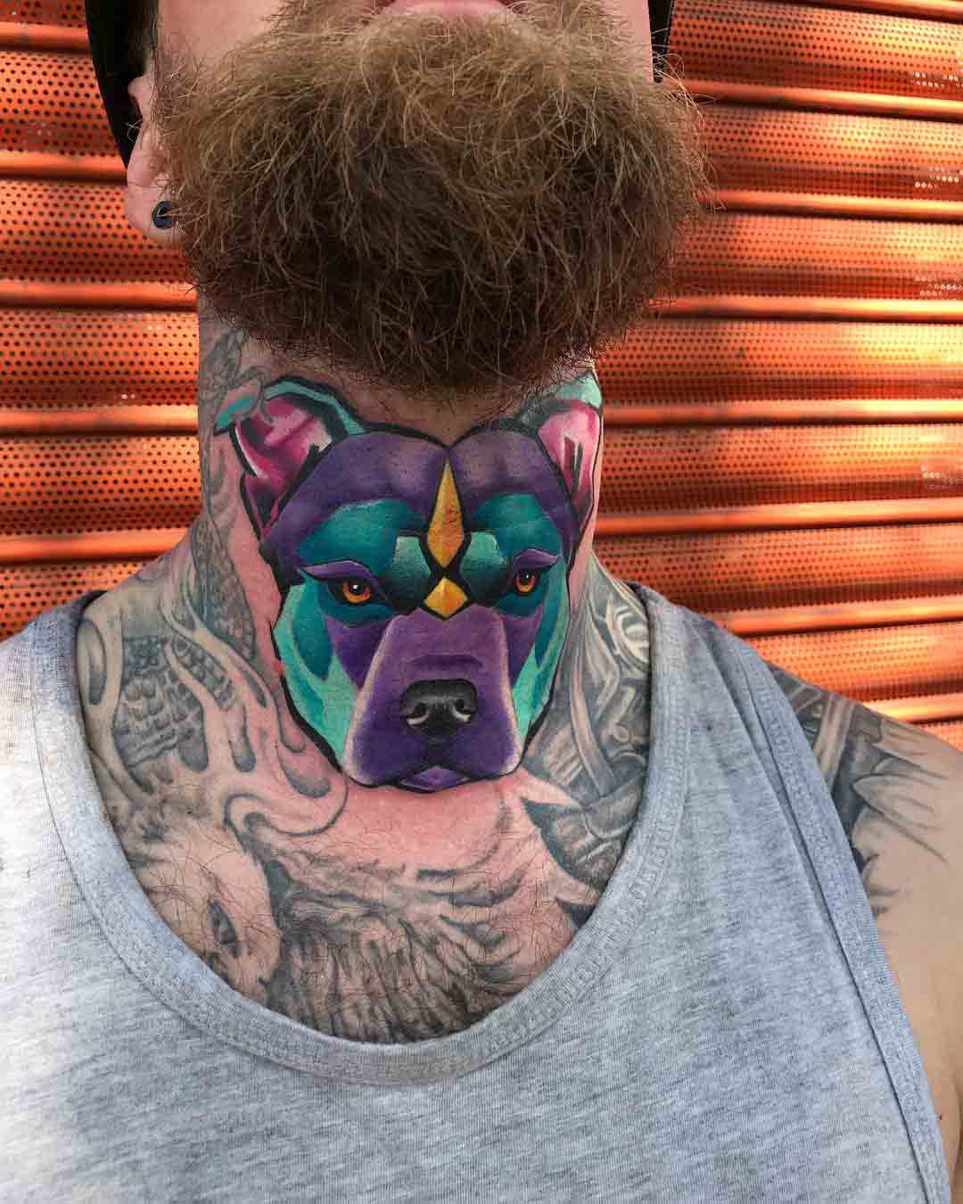neck tattoo dog