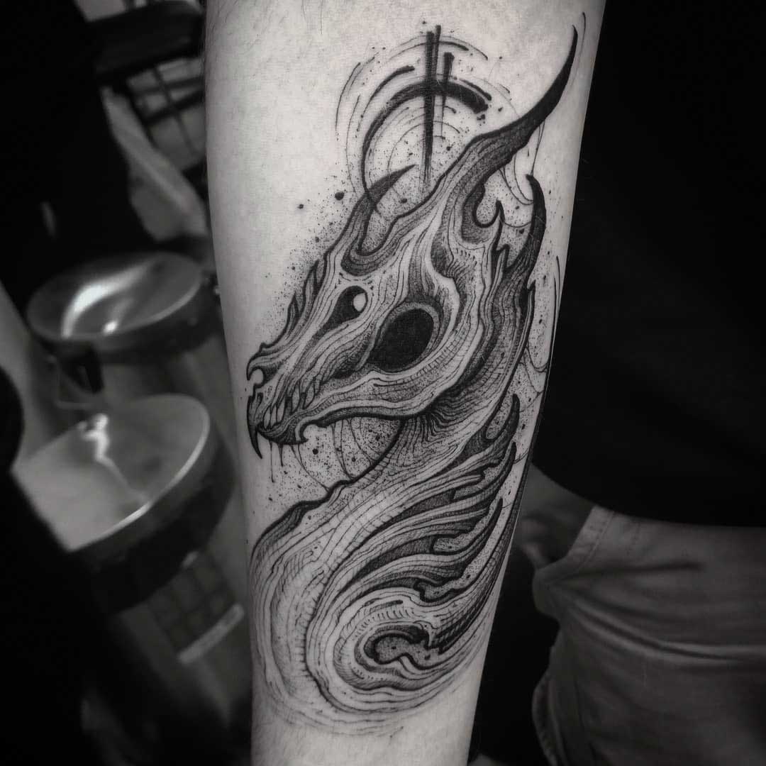 arm tattoo dragon