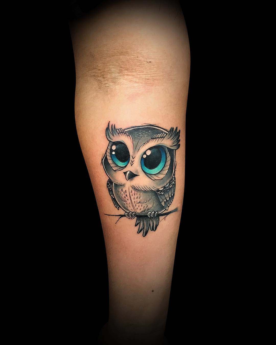 cute baby owl tattoo