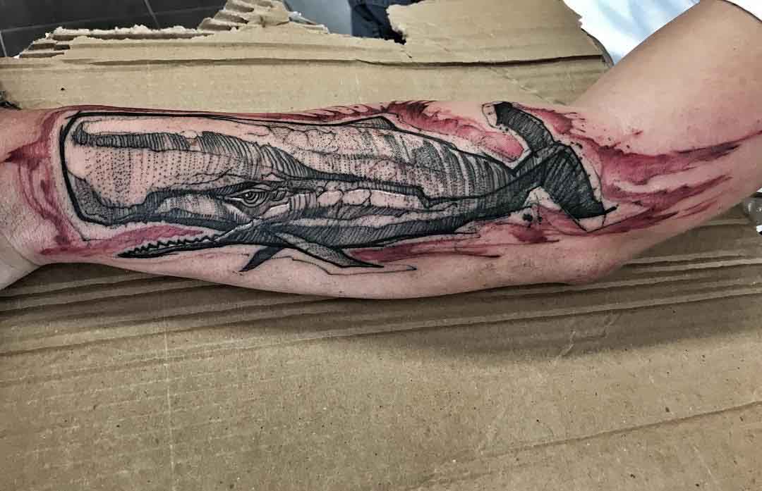 forearm tattoo moby dick