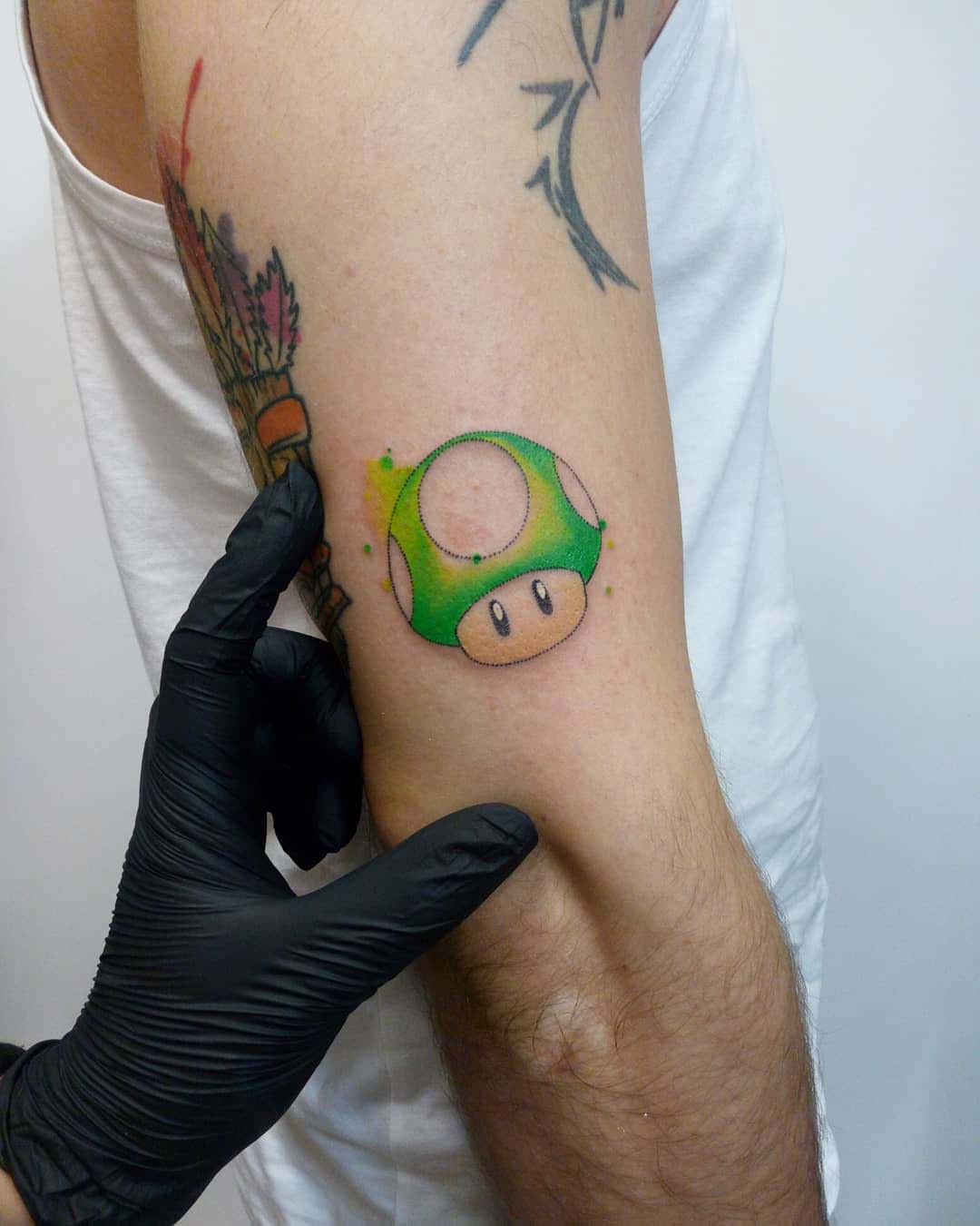 Mario Mushroom Tattoo