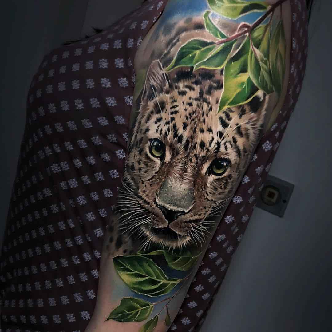 leaf tattoo leopard