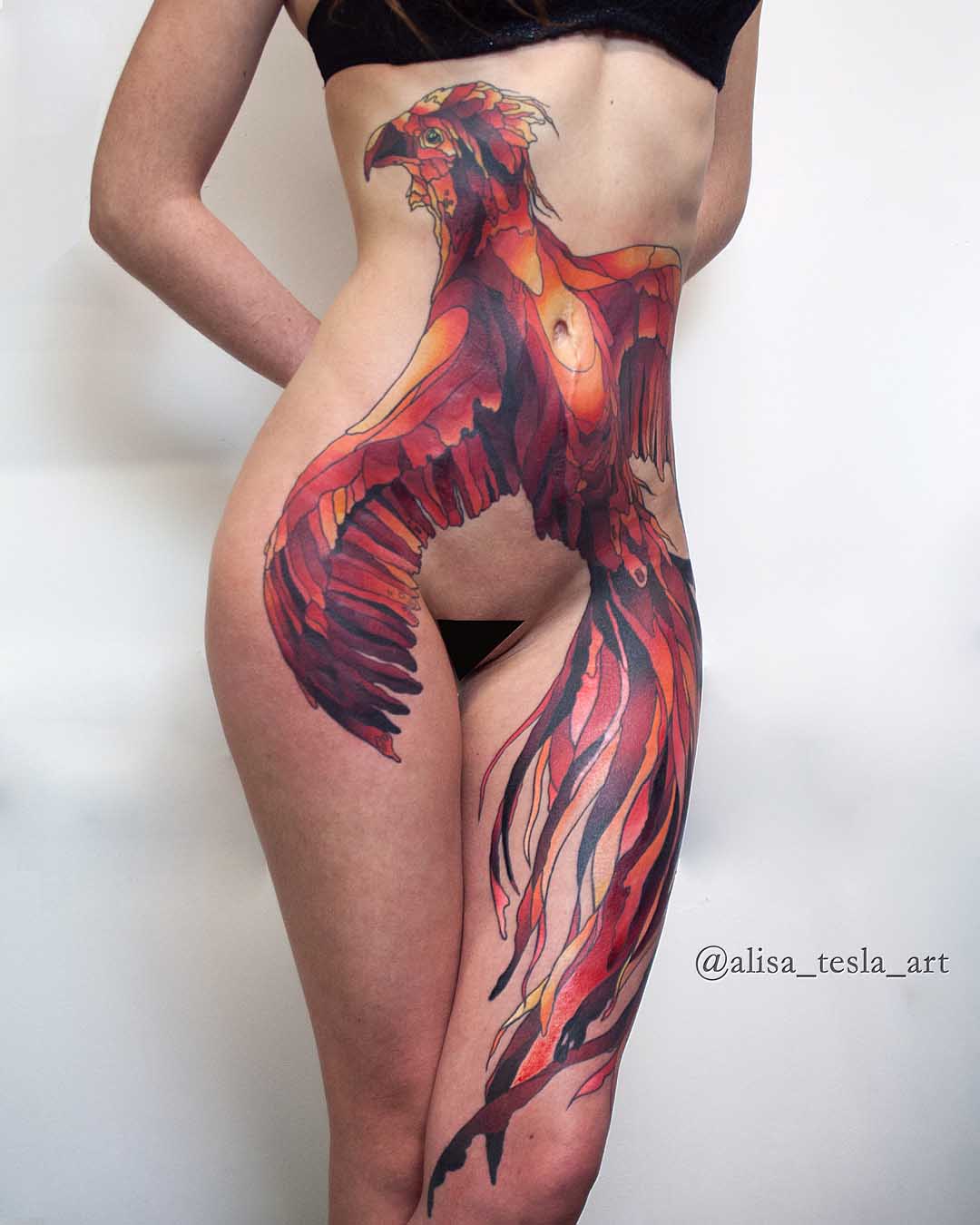 girl tattoo phoenix
