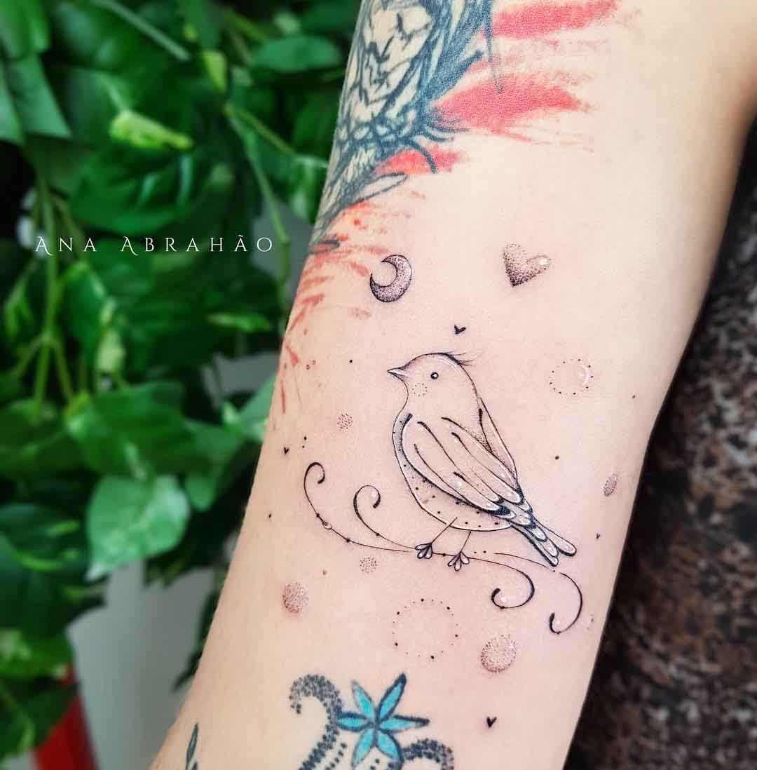 small bird tattoo outline