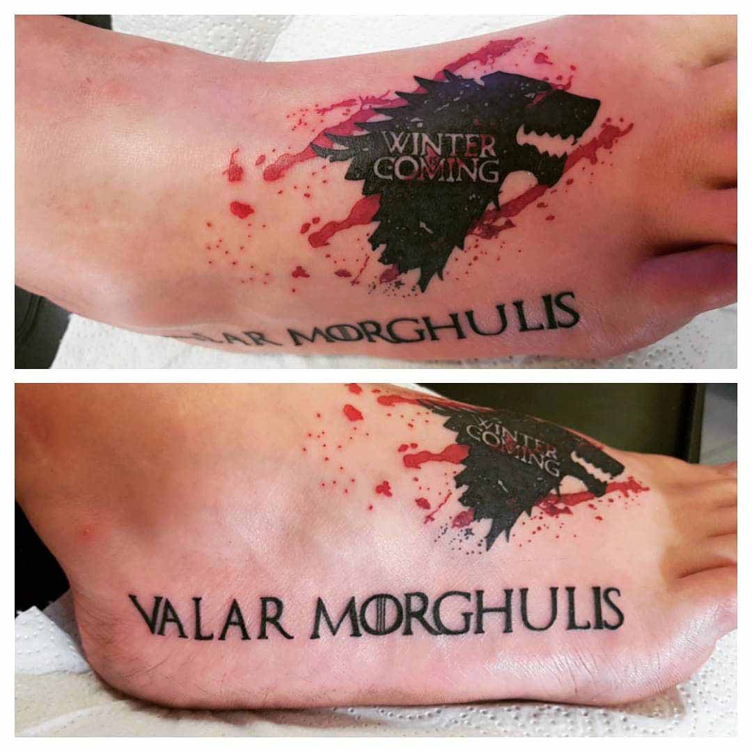 Game of thrones tattoo on foot