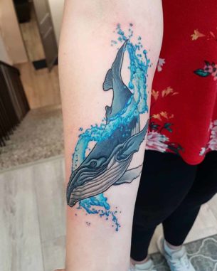 Blue Whale in Water - Best Tattoo Ideas Gallery