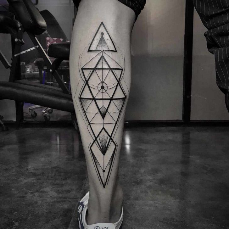 Calf Tattoo Dotwork Geometry Best Tattoo Ideas Gallery