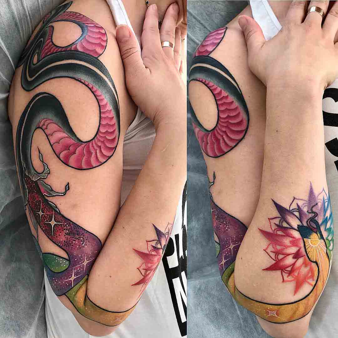 arm tattoo snake