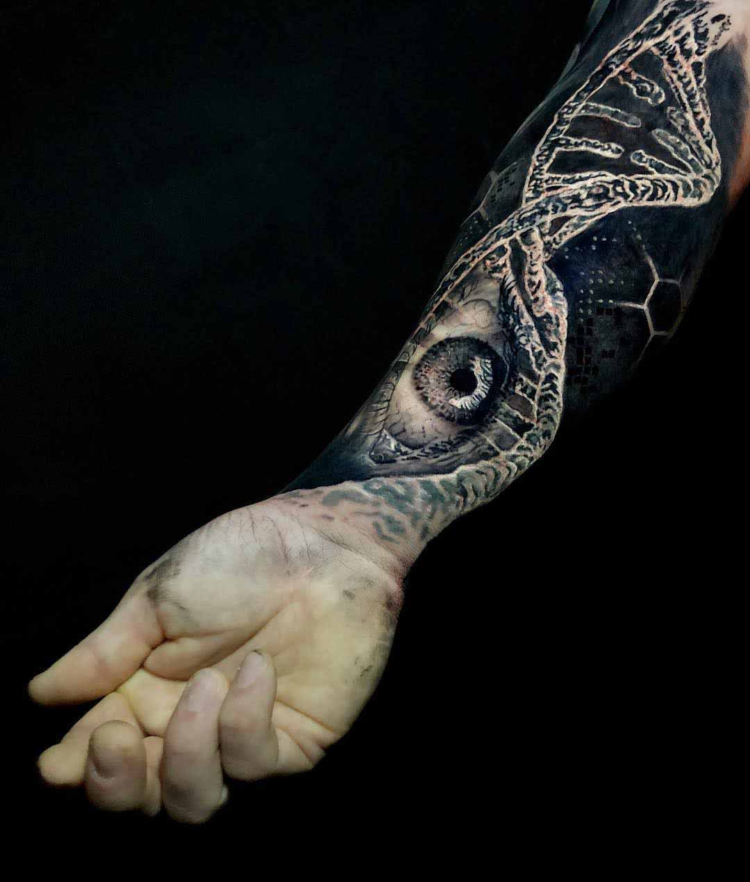 arm tattoo DNA eye