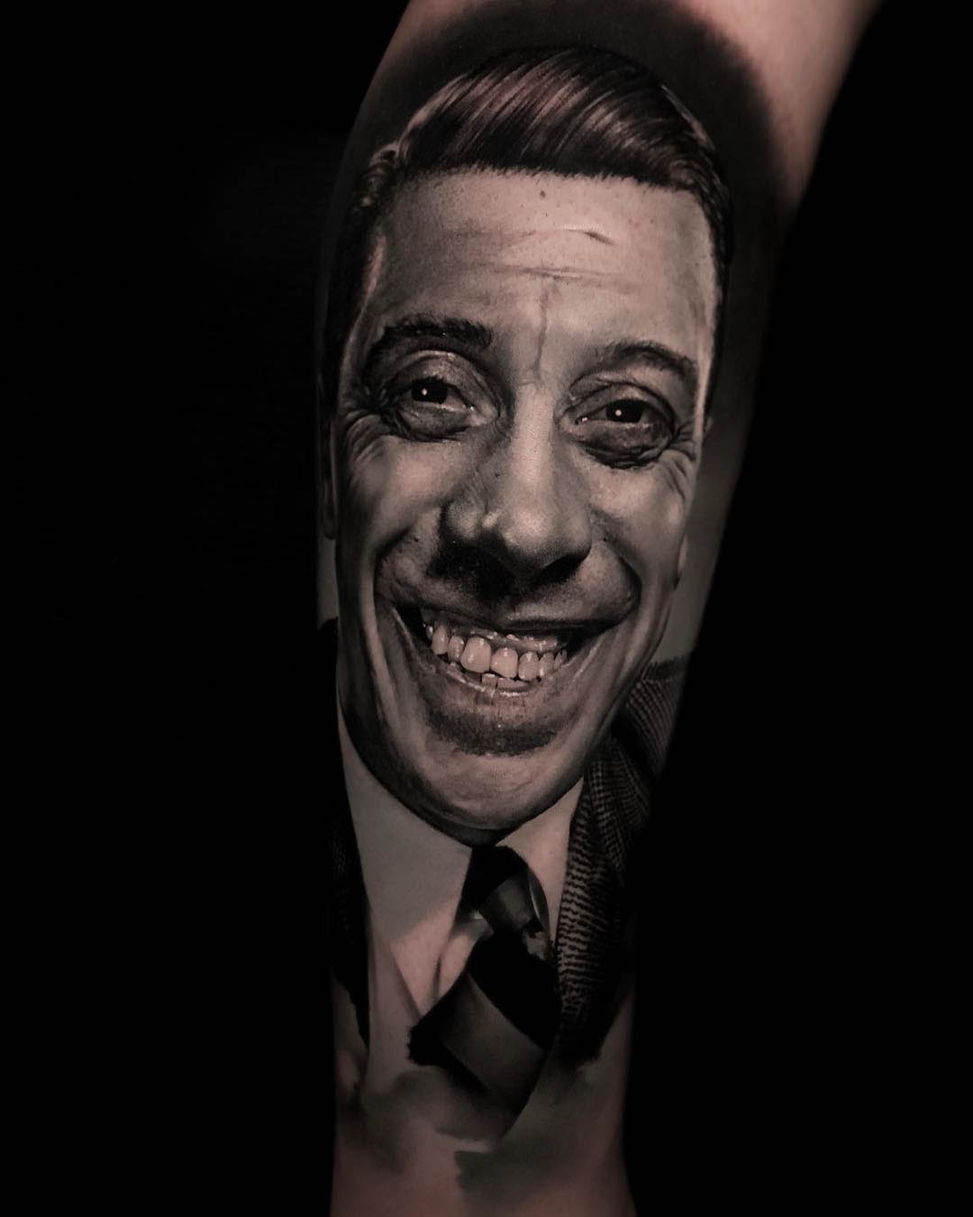 french actor portrait tattoo