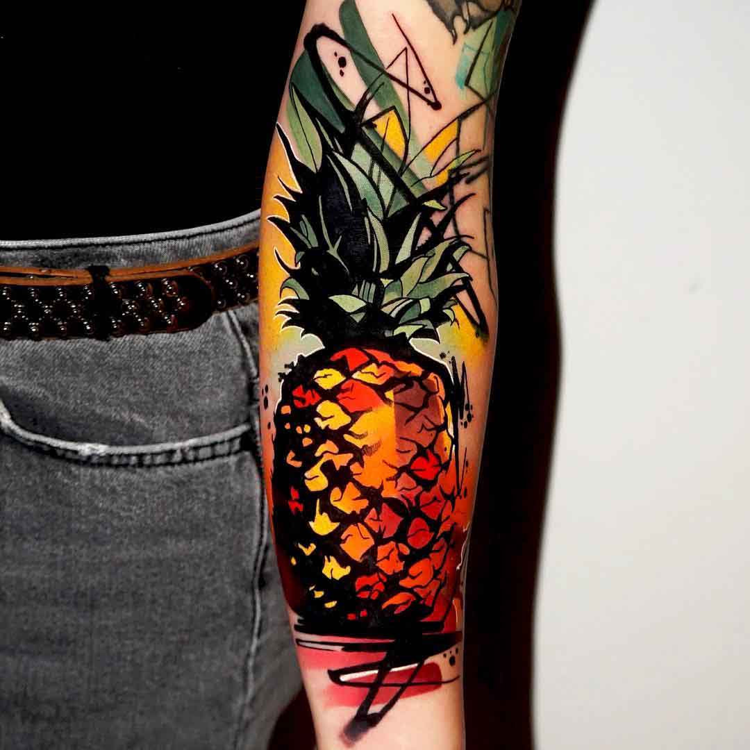 arm tattoo pineaple