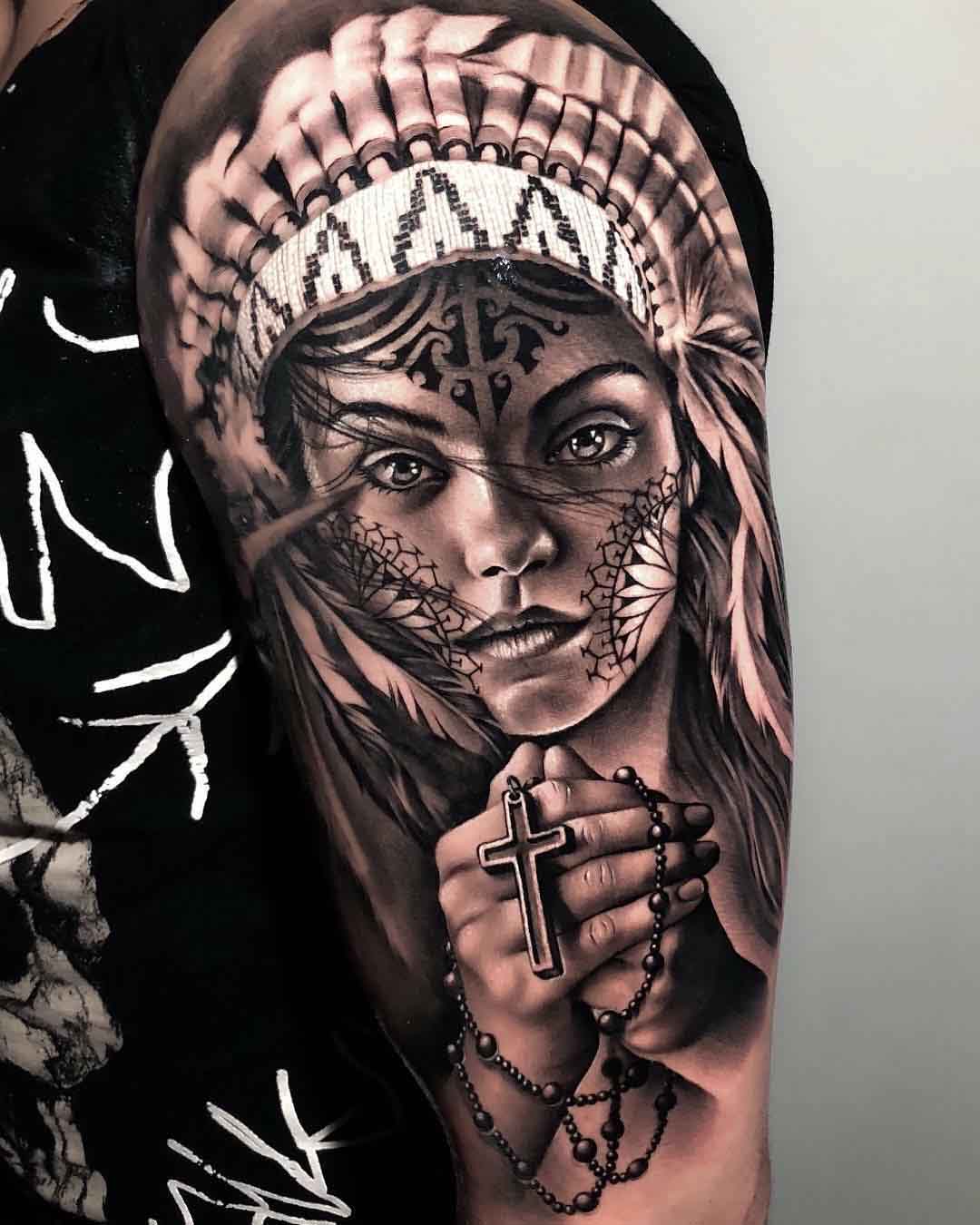 shoulder tattoo indian girl