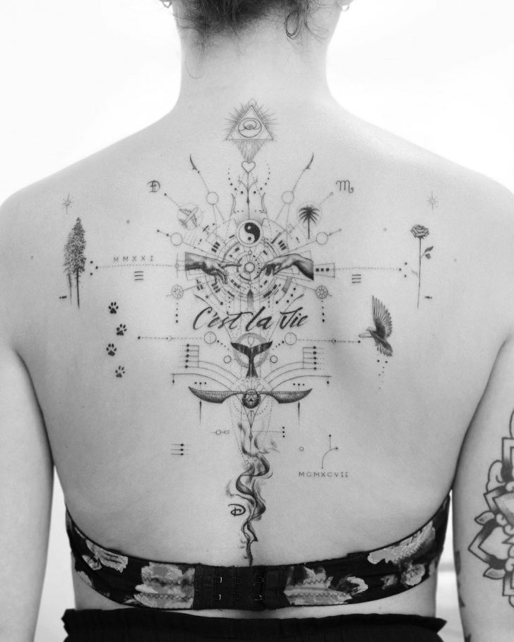 Soft Philosophic Back Tattoo - Best Tattoo Ideas Gallery