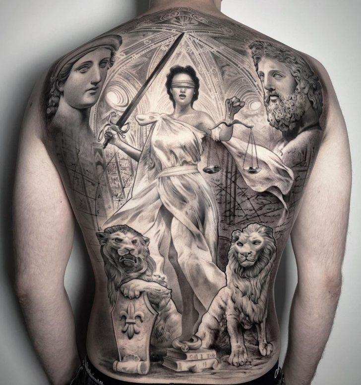 Themis Tattoo on Back - Best Tattoo Ideas Gallery